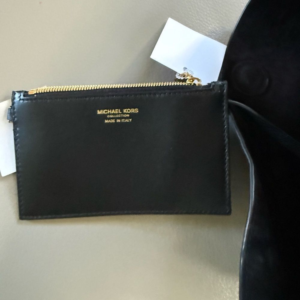 Michael Kors Collection Maggie Crackled Leather Lunch Bag Clutch - Black NWOT - Picture 5 of 6